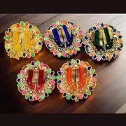 Shiva Lingam Shop Laddu Gopal Woolen Dress Size 0 Krishna Dress Little Krishna Thakur Ji Bal Gopal Poshak Dress Combo Set Mix Colour (5 Pcs) Multicolor Beautiful Handmade Design
