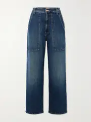 [Mother] Mother - + Net Sustain The Quartet Breaker Flood High-rise Wide-leg Jeans - Dark denim - 23 23 Blue