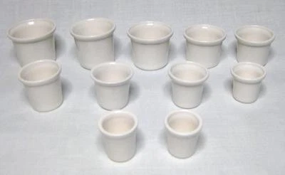 Full Set 11 different sizes WHITE Inkwell inserts Porcelain ink pot liners