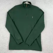 NEW! Polo Ralph Lauren 1/4 Zip Pullover MENS MEDIUM Estate Rib Pine Sweater