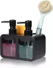 Dish Soap Dispenser for Kitchen Countertop with Sponge Caddy and Brush Holder -