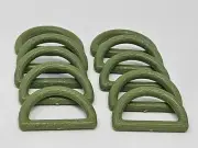 10 Vintage Green Plastic Faux Wood Grain Texture 1-1/2" Dee Macrame Craft Rings