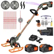 WeGofly 12-Inch Cordless String Trimmer & Edger, (2 x 21V 4.0Ah Electric Brush C