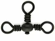 Mustad Black Barrel 3 Three Way Crossline Fishing Swivel - Choose Size BRAND NEW