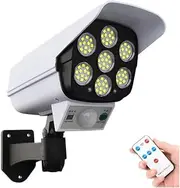 77 LED Motion Solar Sensor Light,Dummy Fake Security Camera Solar-Powered Outdoor Security Light,Garden Yard Flood Lamp (3 Pack)
