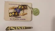 New with tags from Spain Tie clip and Cuff links gold clad.