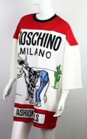 Moschino Jeremy Scott Fashion Kills Oversized T-Shirt Dress Tunic Oversized M, L