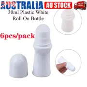 6pcs 30ml Plastic Roll On Bottle Empty Refillable Bottle Deodorant Container