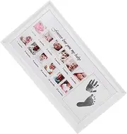 Kisangel Footprint Keepsake Frame Month Photo Frame for Shower present Elegant Design for Wall Table Display Durable Material for Lasting Memories