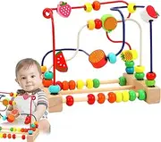 Bead Maze Toy - Wooden Toddler Puzzle, Color Abacus Game | Early Development Color Recognition Toy for Kids Boys Girls, Preschool Learning Age 18 Months+, Style Puzzle Play Tool