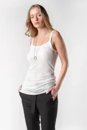 ANN DEMEULEMEESTER Net-Layered Cashmere Blend Tank Top (34 FR; 4 US, Small) $445