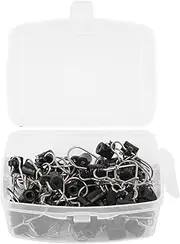 POENVFPO 50PCS Fishing Line Sinker Slides, Stainless Steel Weight Sinker Slider with Double Lock Accessories for Deep Sea Fishing, Freshwater and Saltwater