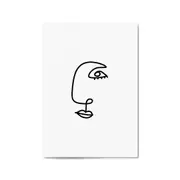 Minimal Abstract Line Face Modern Wall Art #6