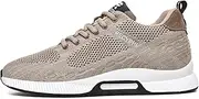 [Recyphi] Men's Invisible Height Increasing Shoes Elevator Sneakers Breathable Knitted Hidden Heel Fashion Sneakers 2.4'' Taller