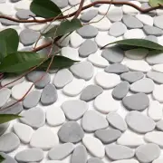 Pebble Tile for Shower Floor, Grey Oval Pebble Mosaic Backsplash for Kitchen ...