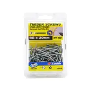 Zenith 6G x 30mm Zinc Plated Hinge-Long Thread Countersunk Head Timber Screws...
