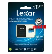 Lexar 512GB 633x 95MB/s Micro SDXC SD Class10 UHS-I U3 A1 SD Adapter Retail E