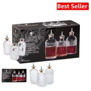 Stylish Bitters Bottle Set - 3 Glass Bottles, 6.8 oz for Cocktail Mastery