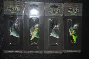 2 x 43mm New Vibe, Blade with twin stinger hook, Redfin Bass Bream. Muzzas lures