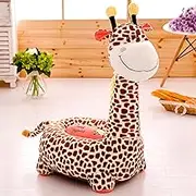 Children's Chair Sofa Cartoon Giraffe Seat Learn Children's Chair Learning to Sit Floor Seat, for Girls Boys Kindergarten Baby Seat Posture Comfortable for 3-16,Brown,Riding Style