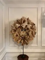 Hand Made Scarecrow Wreath, Fall Wreath, Halloween Wreath, Trick or Treat Wreath
