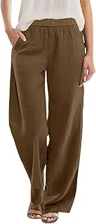 [Generic] Cotton Pants Women Loose Cotton and Linen Casual Pants Soft Sweatpants Women