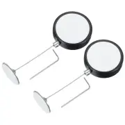 2 Pcs Retractable Remote Control Tether Remote Cable Lock W Round Iron Cap Black