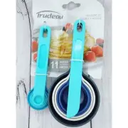 Measuring cup spoons set teaspoon tablespoon baking cooking kitchen aqua blue