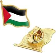 [rhungift] 12/24/50/100Pcs-Metal Palestine Flag Lapel Pins Waving Palestinian Badge Pins Bulk International Travel Patriotic Souvenir
