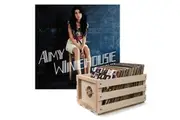 Crosley Record Storage Crate & Amy Winehouse Back To Black - Vinyl Album Bundle