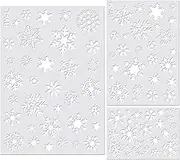Jmkcoz Christmas Snowflake Stencil Template, Reusable Plastic Craft Drawing Painting Stencil Journal Template for Window Glass Wall Door Card Scrapbook Notebook Holiday Xmas Snow Flake Art DIY Project