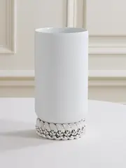 [Christofle] Christofle - Babylone Large Silver-plated Embellished Porcelain Vase - One size One size Silver