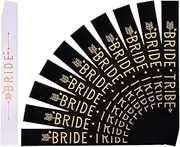 11 Pack Bride Tribe Sashes Set, 10 Pieces Black & 1 Piece White Hen Party Sashes Hen Do Accessories Decoration Team Bridal Shower Sash Bride and Girls Ladies Night Out for Hen Night Party