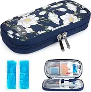 YOUSHARES Insulin Cooler Travel Case - Diabetic Cooler Travel Case Portable Refrigerated Medicine Travel Case with 2 Ice Pack (Kapok)