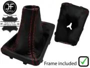 RED STITCH LEATHER GEAR BOOT+PLASTIC FRAME FOR VOLVO V40 CROSS COUNTRY 12-19