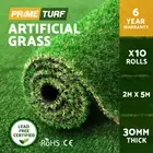 Prime Turf Artificial Grass Synthetic Fake Lawn Turf 2mx5m 100SQM Plant 30mm