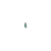 14k White Gold 6x4mm Pear Emerald AAA Real Diamond pendant