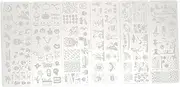 6pcs Halloween Manicure Stencils Nail Art Stamping Templates Nail Polish Kit