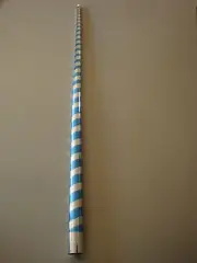 APPEARING CANE PLASTIC BLUE & SILVER MAGIC TRICKS ILLUSION RIBBON SILK TO WAND