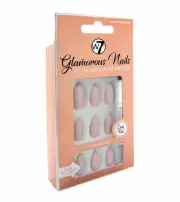 W7 Glamorous Nails Stick On Nails - Nude With Attitude - False Fake Pointy Nails