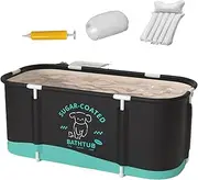 Soaking Bathing Tub - Foldable Bath Tub | Oval Ice Bath Tub with Lid, Adults Ice Bath Tub, Portable Cold Plunge Tub, Separate Family Bathroom Soaking Hot Spa Bathtub, Hot Bath Ice Bath for Home