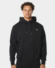 DICKIES MENS Classic Label Washed Pull Over Hoodie BLACK