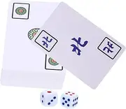 UPKOCH Camping Mahjong Card Set 1 Pack Chinese Poker Cards Dice Portable for Travel Home Entertainment