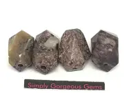 4 Pretty Faceted Nugget Charoite Gemstone beads - 21-23 * 13-15 mm