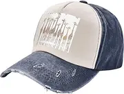 [JBYJBX] Cute Cartoon Funny Giraffes Print Vintage Style Washed Baseball Cap Adjustable Dad Hat with Classic Brim Unisex Hat, Navy Blue, One Size