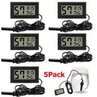 5Pack Digital LCD Aquarium Fish Tank Thermometer Temperature Monitor with Probe