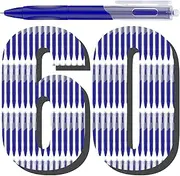 Aozora Pens Bulk,60 Pack Blue Click Pens with Grip,Wholesale Retractable Ballpoint Pens Medium Point,Smooth Ink Pens for Journaling School Office Supplies 1.0MM Blue Ink