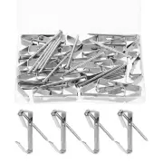 40Pcs Picture Hangers, 100lb Picture Hooks(20 Hangers + 20 Nails), Silver