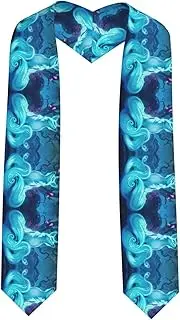 [EdWal] Magic Blue Fox print Graduation Stole and Sash Class for Unisex Adult Honor Stole Honor Stole of 2025