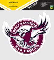 62511 MANLY SEA EAGLES NRL CLUB LOGO LARGE PRE CUT CAR SPOT STICKER DECAL